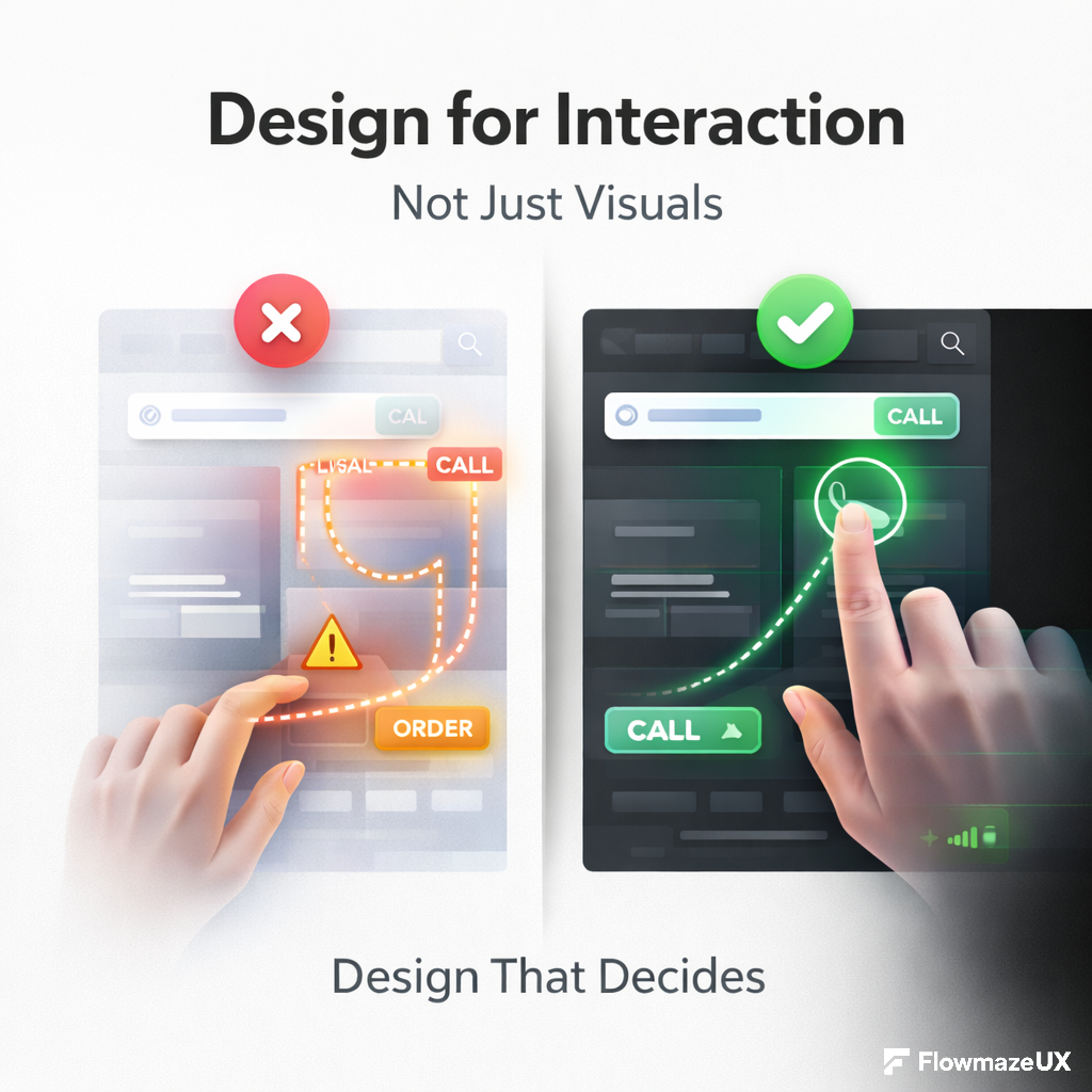 Mobile app design agency creating interaction-focused user experience with touch gestures, intuitive UX flow, and modern app usability design