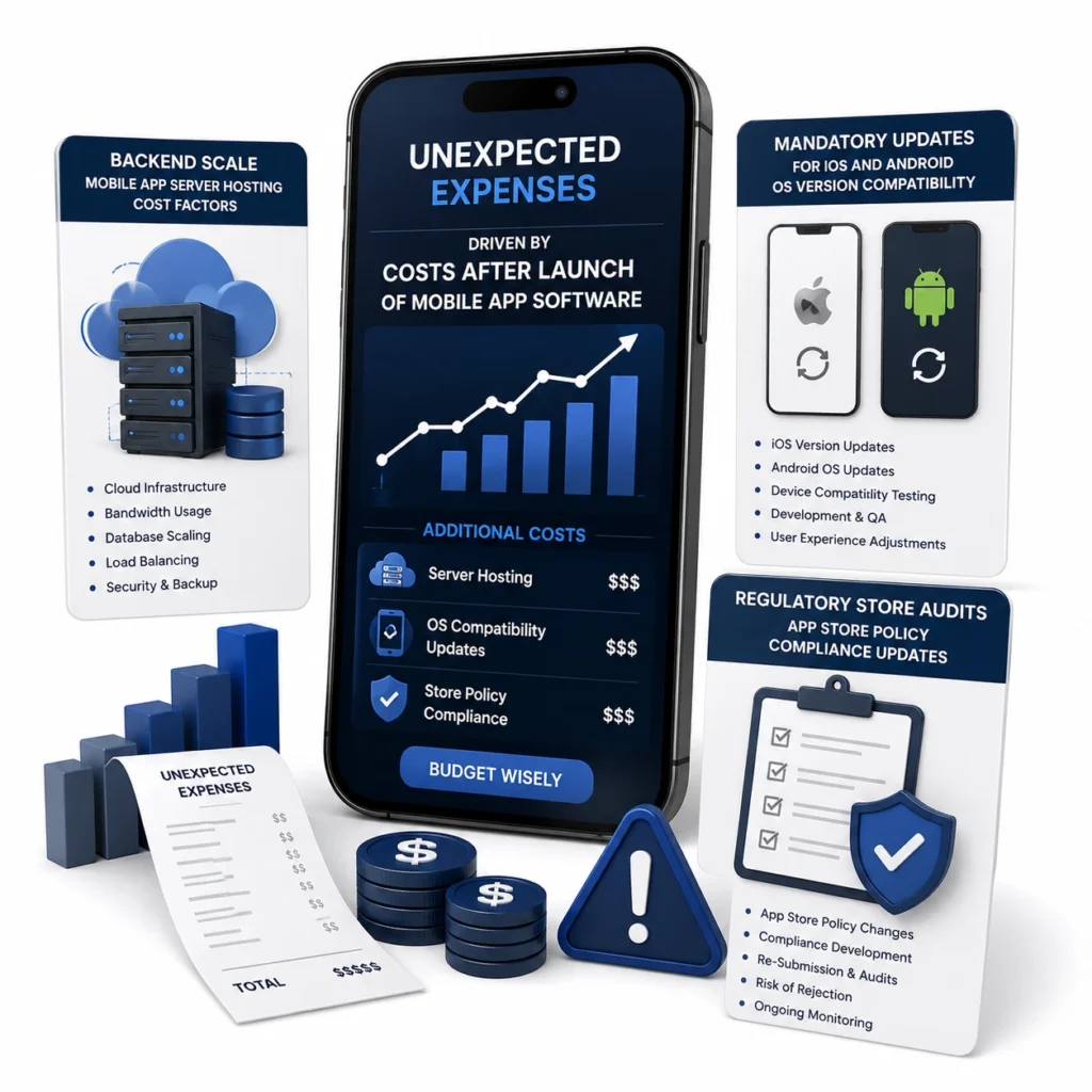 Unexpected Expenses Driven by Costs After Launch of Mobile App Software