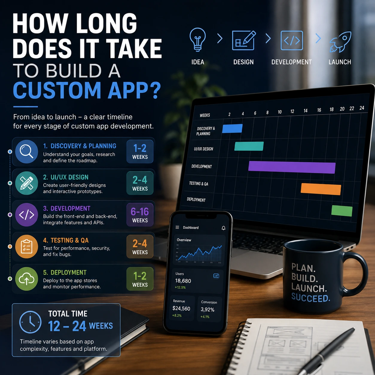 How long does it take to build a custom app from idea to launch